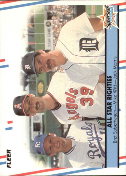 1988 Fleer Glossy #626 All Star Righties/Bret Saberhagen/Mike Witt/Jac