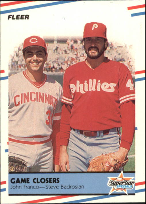 1988 Fleer Glossy #627 Game Closers/John Franco/Steve Bedrosian