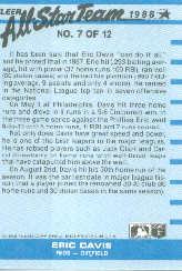1988 Fleer All-Stars #7 Eric Davis back image