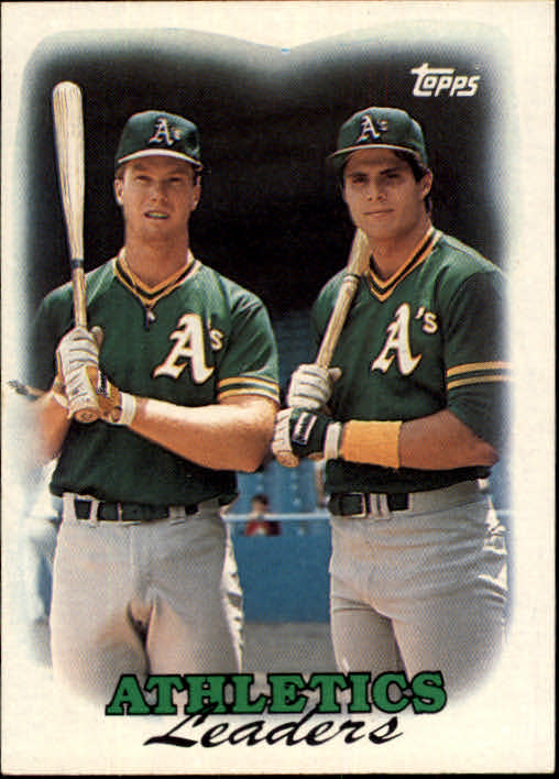 1988 Topps #759 Mark McGwire/Jose Canseco TL UER/two copyrights