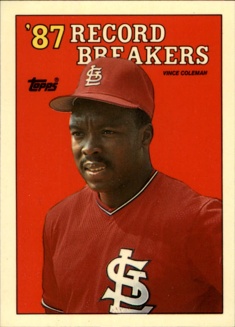 1988 Topps Tiffany #1 Vince Coleman RB/100 Steals for/Third Cons. Seas