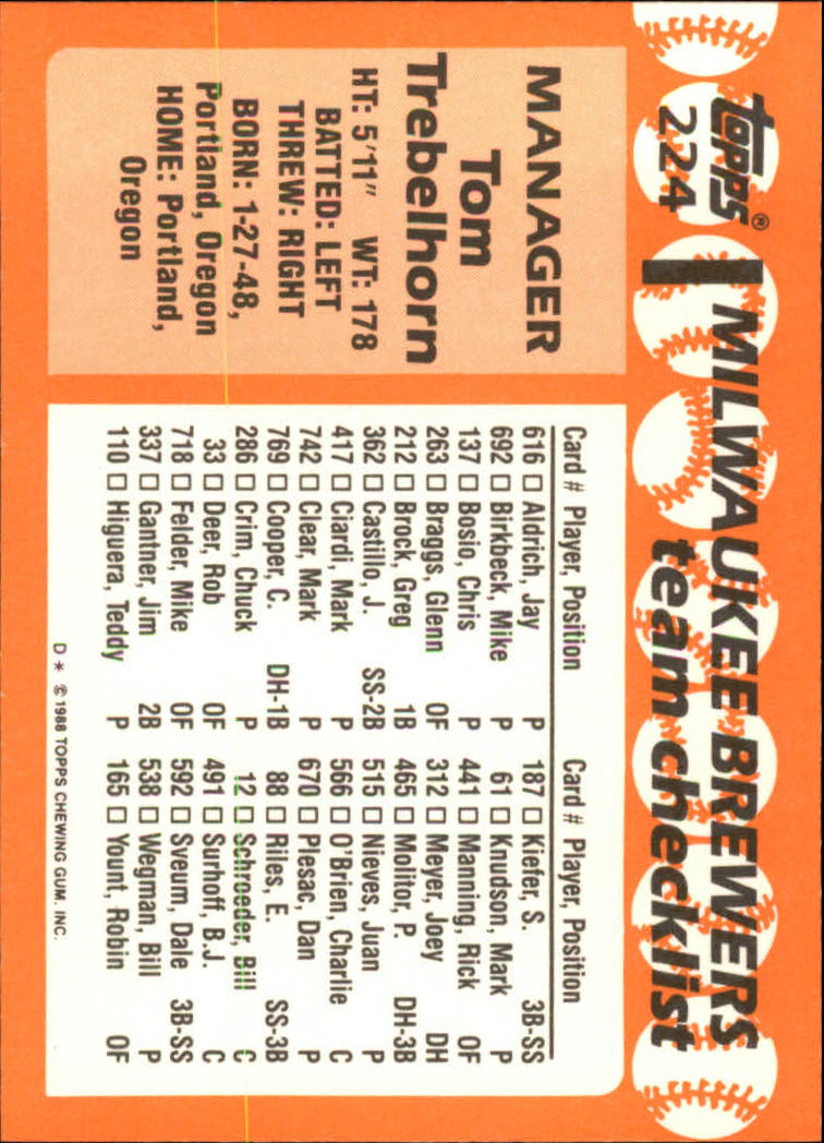 A8983- 1988 Topps Tiffany Baseball Karten 201-400 -du Pick- 15 + Gratis US - Bild 49 von 385