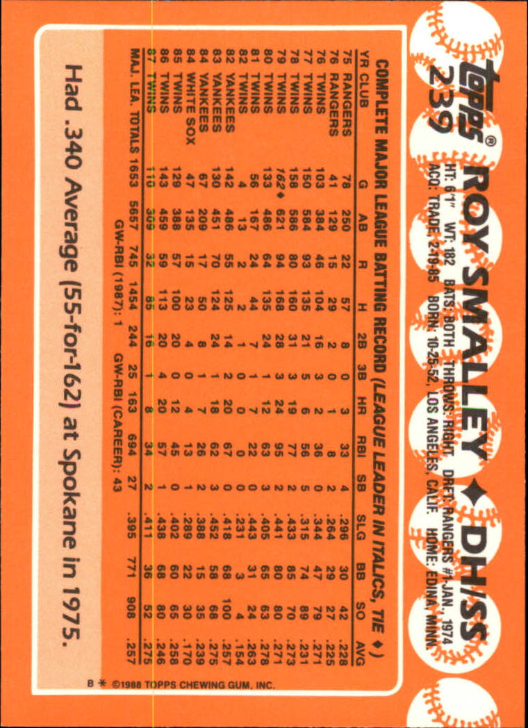 A8983- 1988 Topps Tiffany Baseball Karten 201-400 -du Pick- 15 + Gratis US - Bild 79 von 385