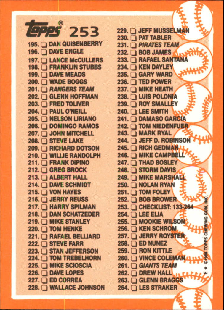 A8983- 1988 Topps Tiffany Baseball Karten 201-400 -du Pick- 15 + Gratis US - Bild 104 von 385