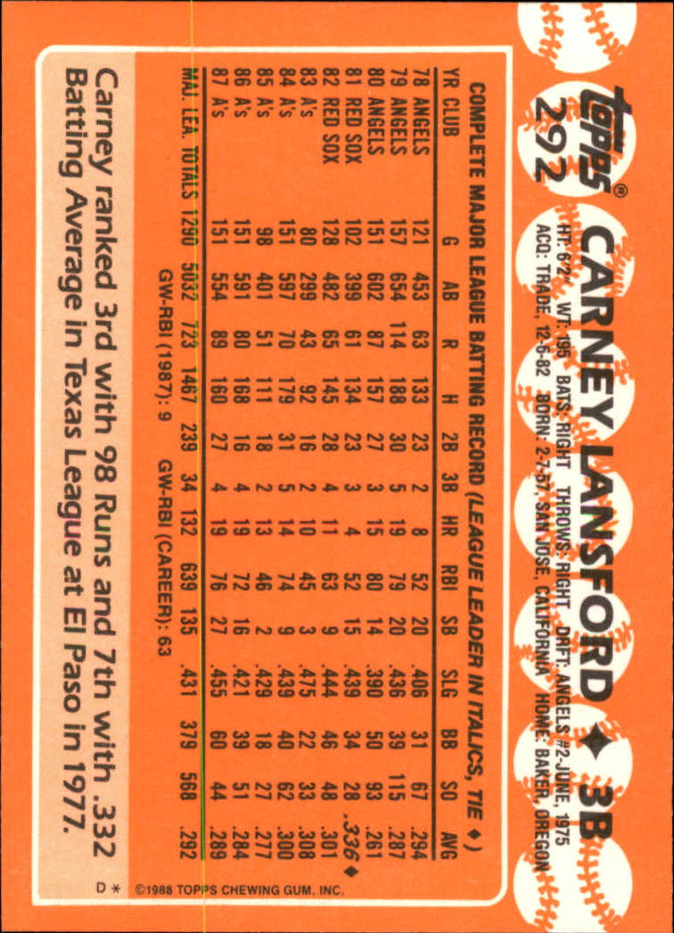 A8983- 1988 Topps Tiffany Baseball Karten 201-400 -du Pick- 15 + Gratis US - Bild 176 von 385