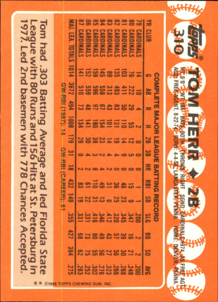 A8983- 1988 Topps Tiffany Baseball Karten 201-400 -du Pick- 15 + Gratis US - Bild 211 von 385