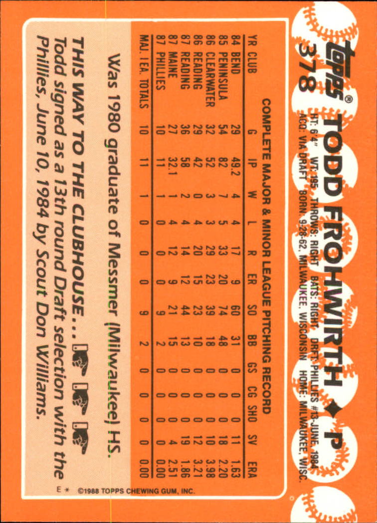 A8983- 1988 Topps Tiffany Baseball Cards 201-400 -You Pick- 15+ FREE US SHIP - Picture 302 of 330