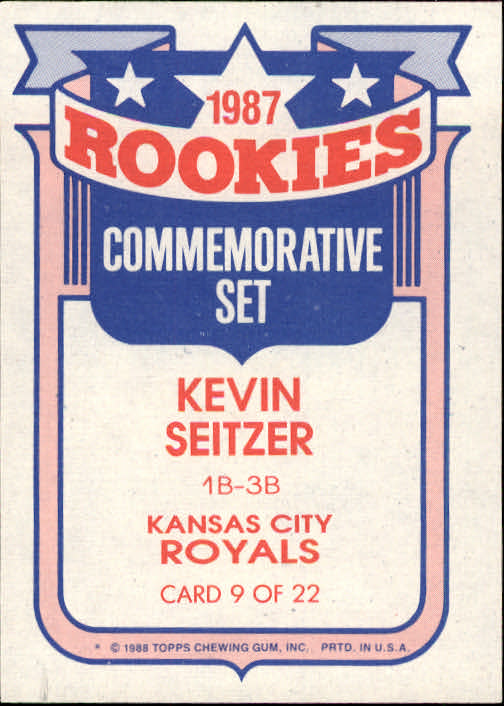 1988 Topps Rookies #9 Kevin Seitzer back image