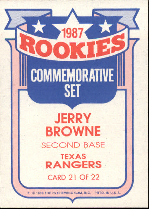 1988 Topps Rookies #21 Jerry Browne back image