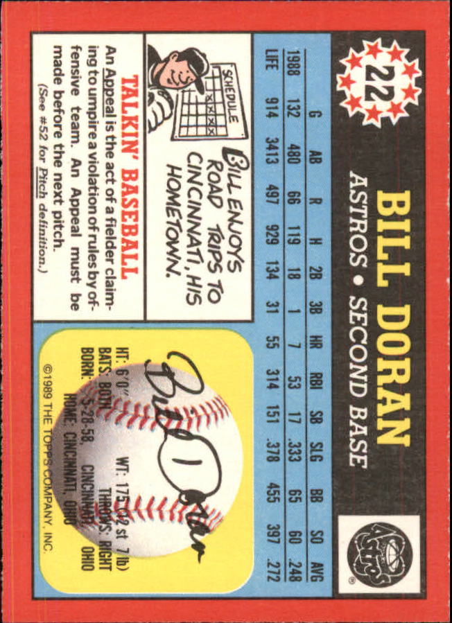 1989 Topps UK Minis #22 Bill Doran