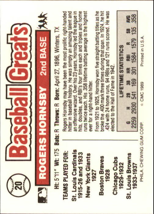 B3453- 1989 Swell Baseball Greats Card #s 1-135 -You Pick- 15+ FREE US SHIP - Picture 41 of 263