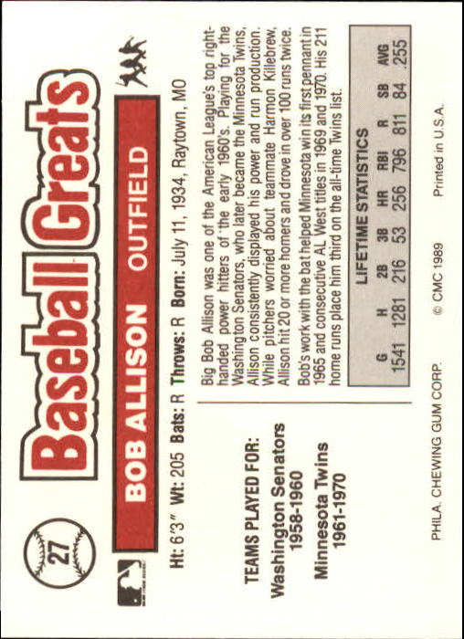 B3453- 1989 Swell Baseball Greats Card #s 1-135 -You Pick- 15+ FREE US SHIP - Picture 55 of 263