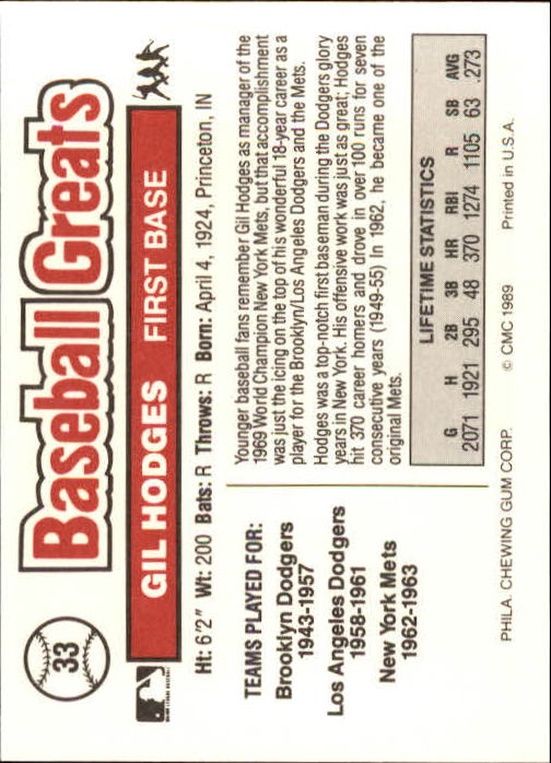 B3453- 1989 Swell Baseball Greats Card #s 1-135 -You Pick- 15+ FREE US SHIP - Picture 67 of 263