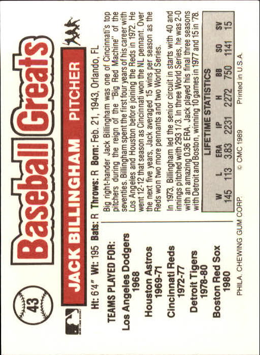 B3453- 1989 Swell Baseball Greats Card #s 1-135 -You Pick- 15+ FREE US SHIP - Picture 87 of 263