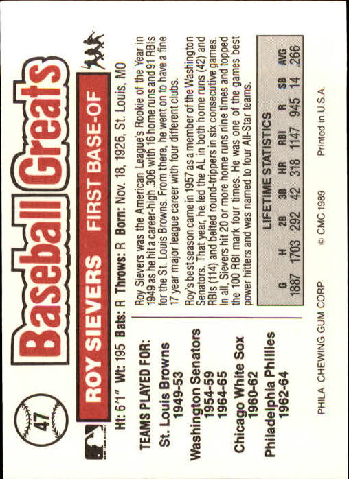 B3453- 1989 Swell Baseball Greats Card #s 1-135 -You Pick- 15+ FREE US SHIP - Picture 95 of 263