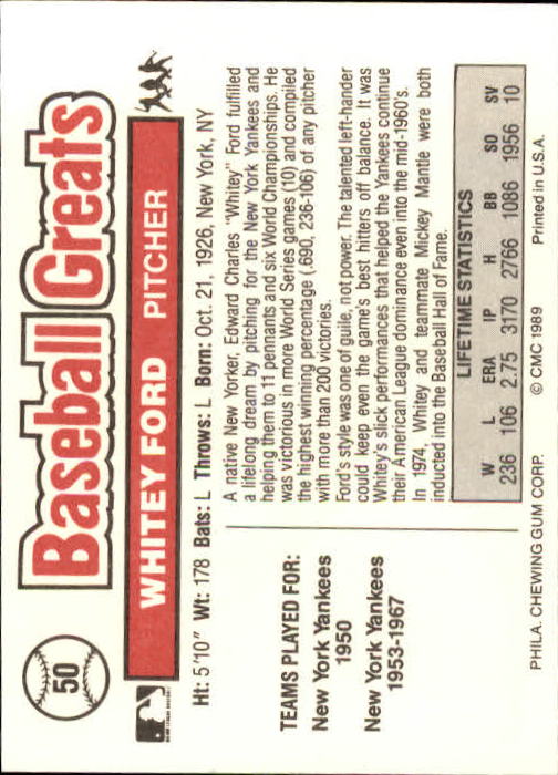 B3453- 1989 Swell Baseball Greats Card #s 1-135 -You Pick- 15+ FREE US SHIP - Picture 99 of 263