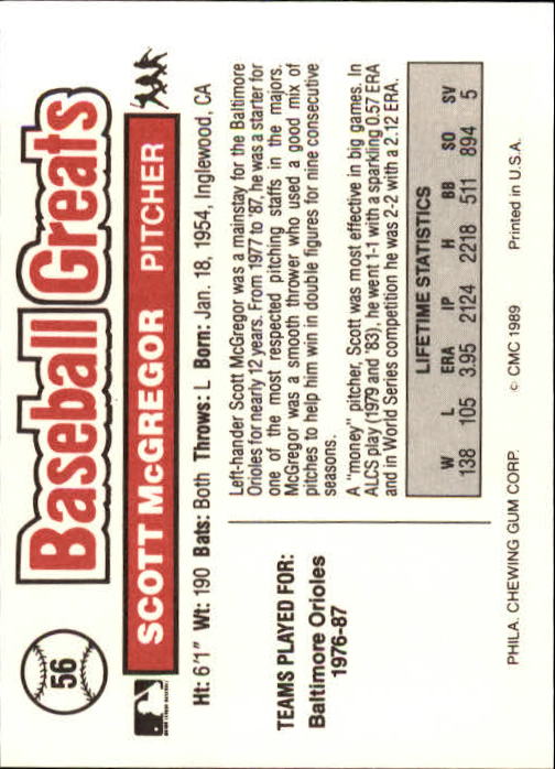 B3453- 1989 Swell Baseball Greats Card #s 1-135 -You Pick- 15+ FREE US SHIP - Picture 111 of 263