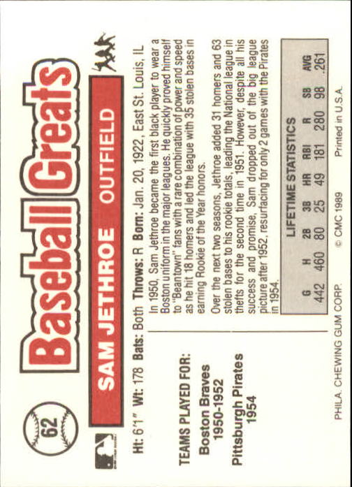 B3453- 1989 Swell Baseball Greats Card #s 1-135 -You Pick- 15+ FREE US SHIP - Picture 123 of 263