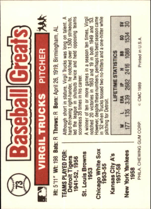 B3453- 1989 Swell Baseball Greats Card #s 1-135 -You Pick- 15+ FREE US SHIP - Picture 143 of 263
