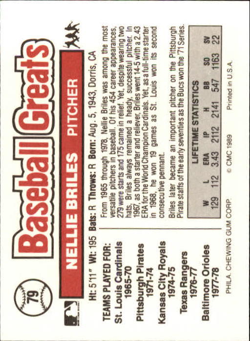 B3453- 1989 Swell Baseball Greats Card #s 1-135 -You Pick- 15+ FREE US SHIP - Picture 155 of 263