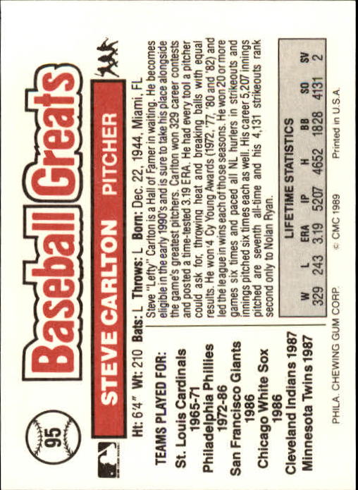 B3453- 1989 Swell Baseball Greats Card #s 1-135 -You Pick- 15+ FREE US SHIP - Picture 187 of 263