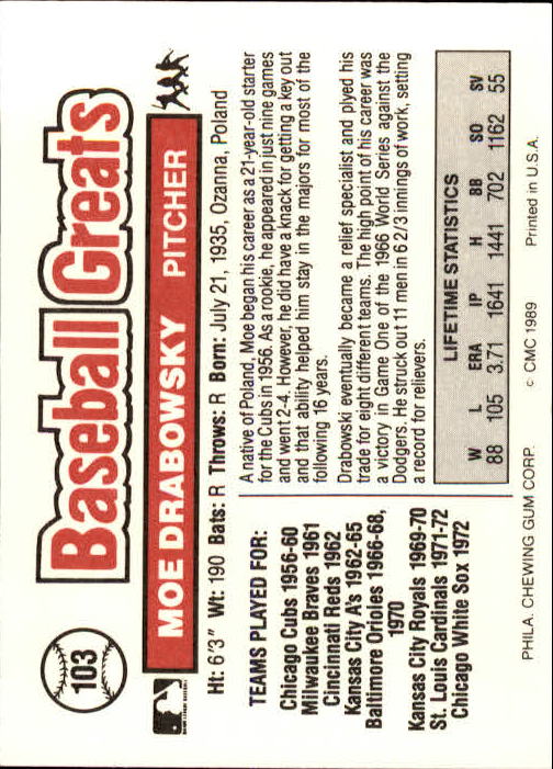 B3453- 1989 Swell Baseball Greats Card #s 1-135 -You Pick- 15+ FREE US SHIP - Picture 203 of 263