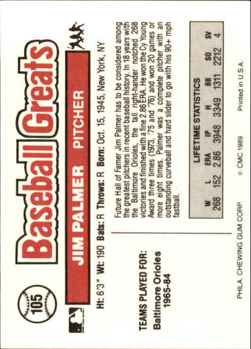 B3453- 1989 Swell Baseball Greats Card #s 1-135 -You Pick- 15+ FREE US SHIP - Picture 207 of 263