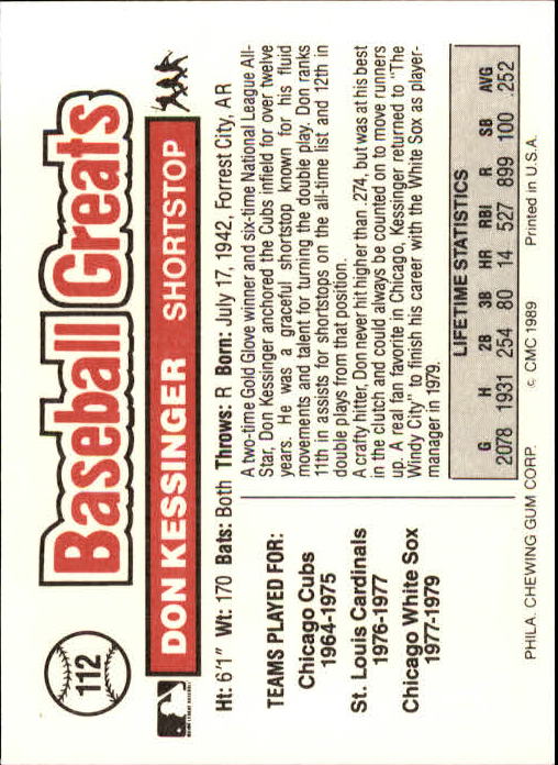 B3453- 1989 Swell Baseball Greats Card #s 1-135 -You Pick- 15+ FREE US SHIP - Picture 219 of 263