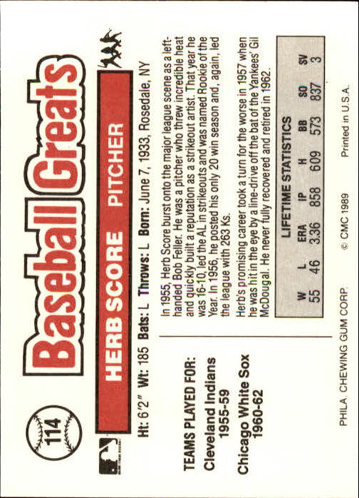 B3453- 1989 Swell Baseball Greats Card #s 1-135 -You Pick- 15+ FREE US SHIP - Picture 223 of 263