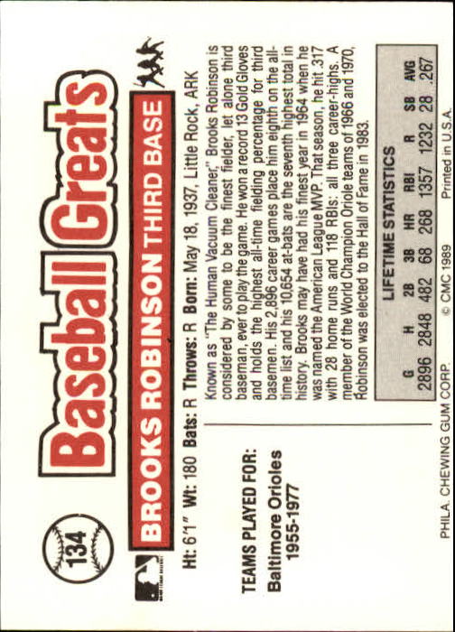 B3453- 1989 Swell Baseball Greats Card #s 1-135 -You Pick- 15+ FREE US SHIP - Picture 261 of 263