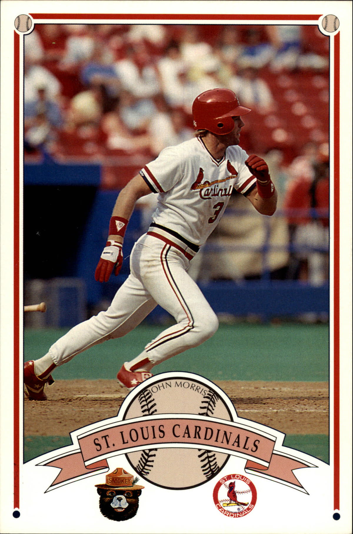 1989 St. Louis Cardinals Smokey Bear Jumbo Baseball #1-24