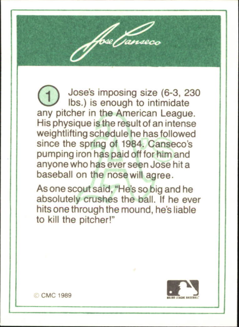 B7066- 1989 Cmc Canseco Jose Baseball Card # S 1-20 -du Pick- 15 + Free US - Bild 3 von 41