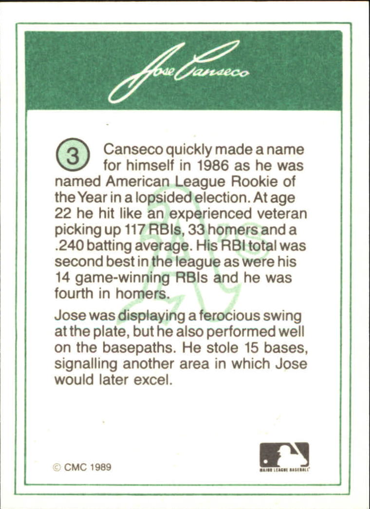 B7066- 1989 Cmc Canseco Jose Baseball Card # S 1-20 -du Pick- 15 + Free US - Bild 7 von 41