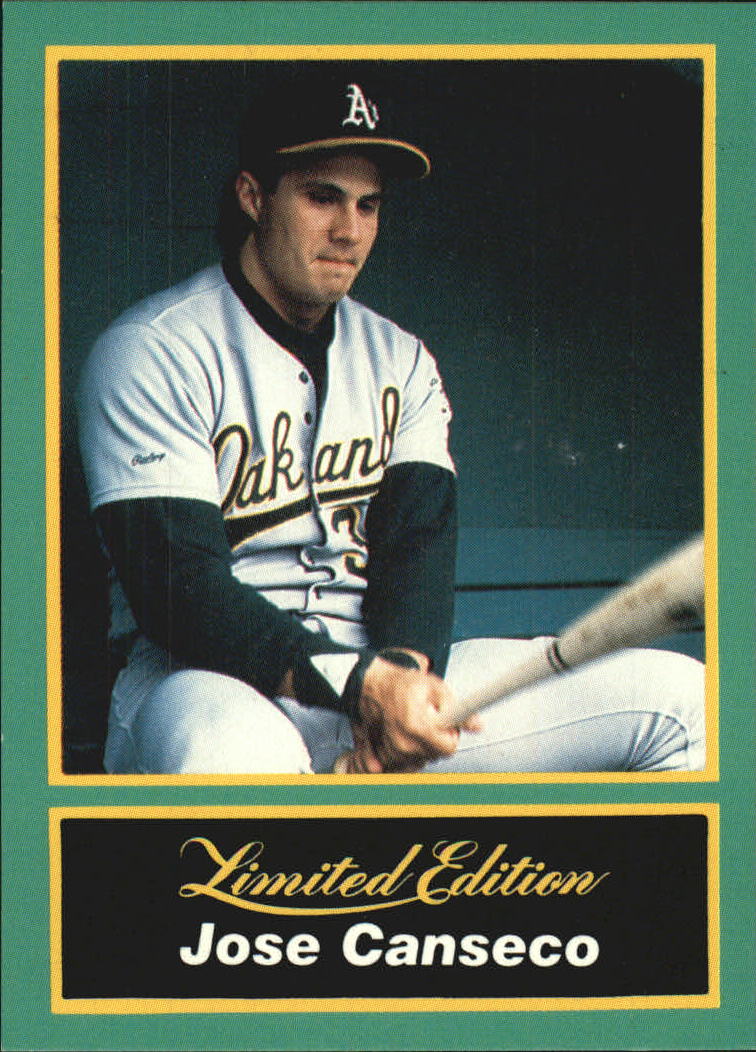 1989 CMC Canseco #7 Jose Canseco/Sitting in dugout/holding bat