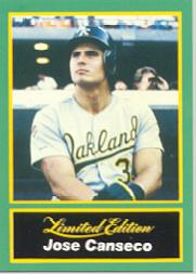 1989 CMC Canseco #13 Looking up witrh green/batting glove in/foregrou
