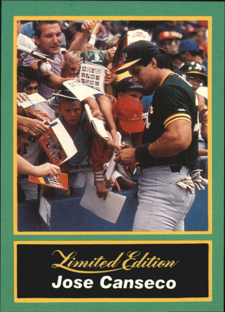 1989 CMC Canseco #18 Jose Canseco/Signing autographs/at the ballpark
