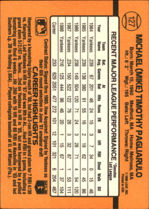 A9832- 1989 Donruss Baseball Cards 1-250 +Rookies -You Pick- 15+ FREE US SHIP - Picture 253 of 497