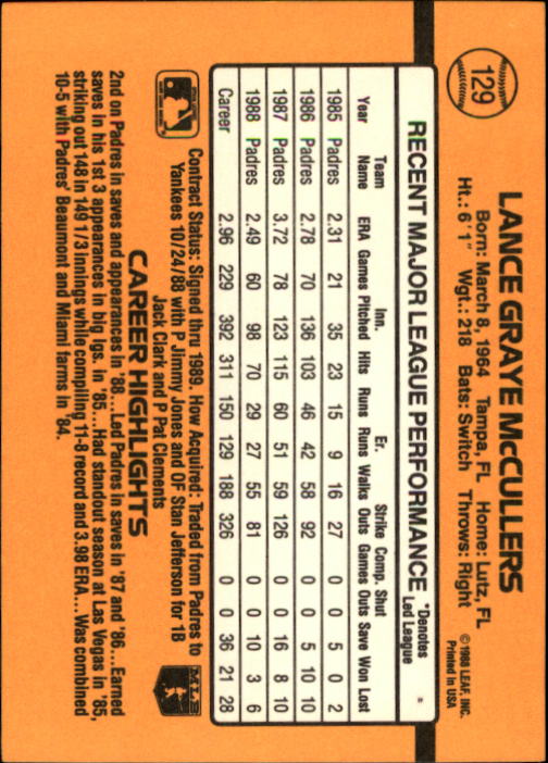 A9832- 1989 Donruss Baseball Cards 1-250 +Rookies -You Pick- 15+ FREE US SHIP - Picture 257 of 497