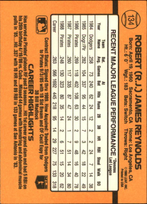 A9832- 1989 Donruss Baseball Cards 1-250 +Rookies -You Pick- 15+ FREE US SHIP - Picture 267 of 497