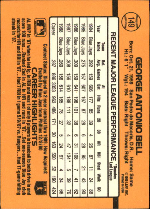 A9832- 1989 Donruss Baseball Cards 1-250 +Rookies -You Pick- 15+ FREE US SHIP - Picture 297 of 497