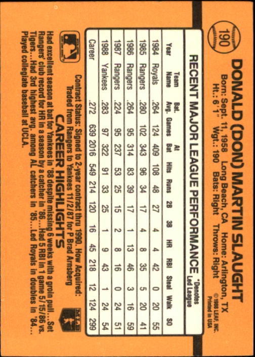 A9832- 1989 Donruss Baseball Cards 1-250 +Rookies -You Pick- 15+ FREE US SHIP - Picture 379 of 497