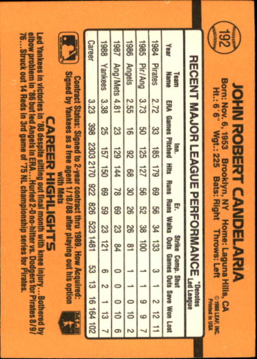 A9832- 1989 Donruss Baseball Cards 1-250 +Rookies -You Pick- 15+ FREE US SHIP - Picture 383 of 497