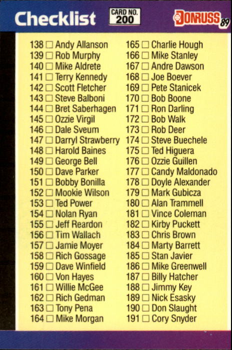 A9832- 1989 Donruss Baseball Cards 1-250 +Rookies -You Pick- 15+ FREE US SHIP - Picture 398 of 497
