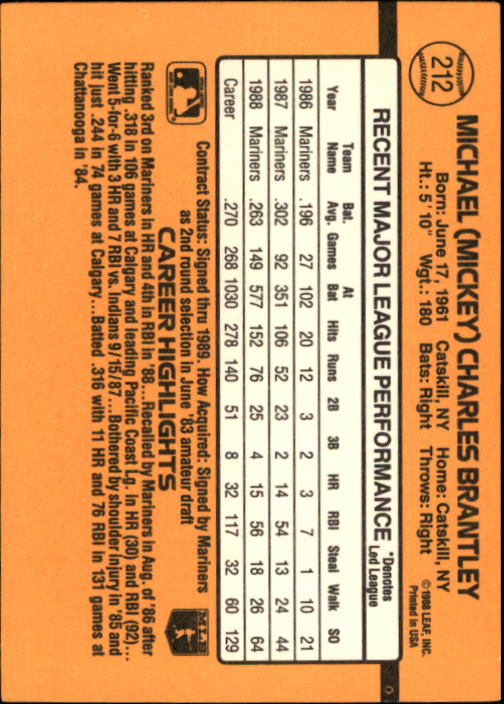 A9832- 1989 Donruss Baseball Cards 1-250 +Rookies -You Pick- 15+ FREE US SHIP - Picture 421 of 497