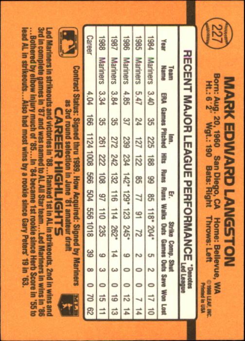 A9832- 1989 Donruss Baseball Cards 1-250 +Rookies -You Pick- 15+ FREE US SHIP - Picture 451 of 497