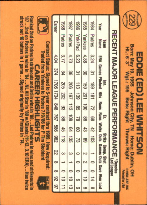 A9832- 1989 Donruss Baseball Cards 1-250 +Rookies -You Pick- 15+ FREE US SHIP - Picture 455 of 497