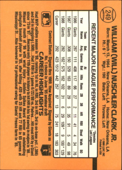 A9832- 1989 Donruss Baseball Cards 1-250 +Rookies -You Pick- 15+ FREE US SHIP - Picture 495 of 497