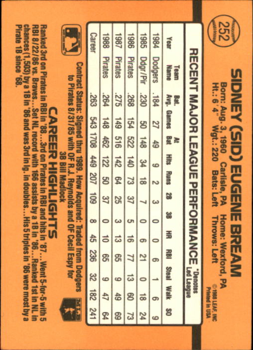 A9832- 1989 Donruss Baseball #'s 251-500 +Rookies -You Pick- 15+ FREE US SHIP - Picture 5 of 501
