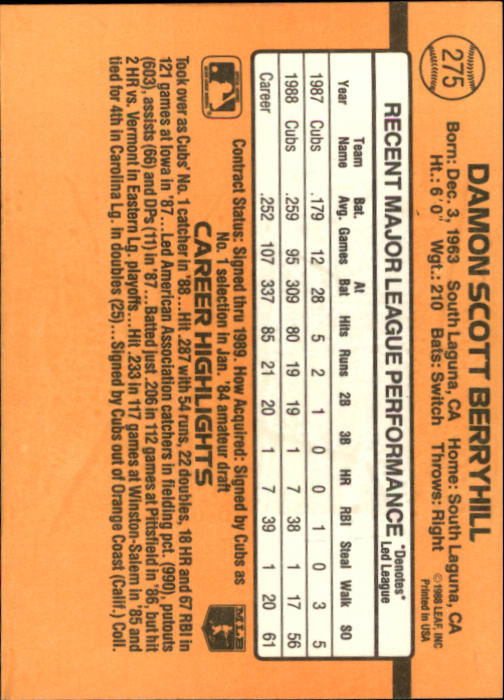 A9832- 1989 Donruss Baseball #'s 251-500 +Rookies -You Pick- 15+ FREE US SHIP - Picture 51 of 501