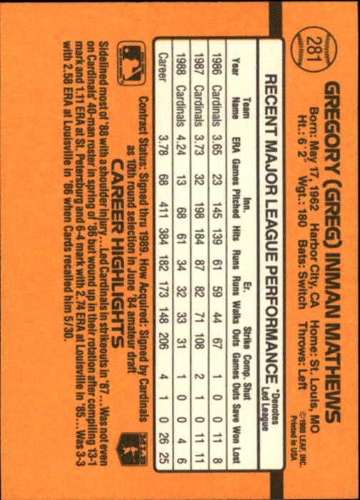 A9832- 1989 Donruss Baseball #'s 251-500 +Rookies -You Pick- 15+ FREE US SHIP - Picture 63 of 501